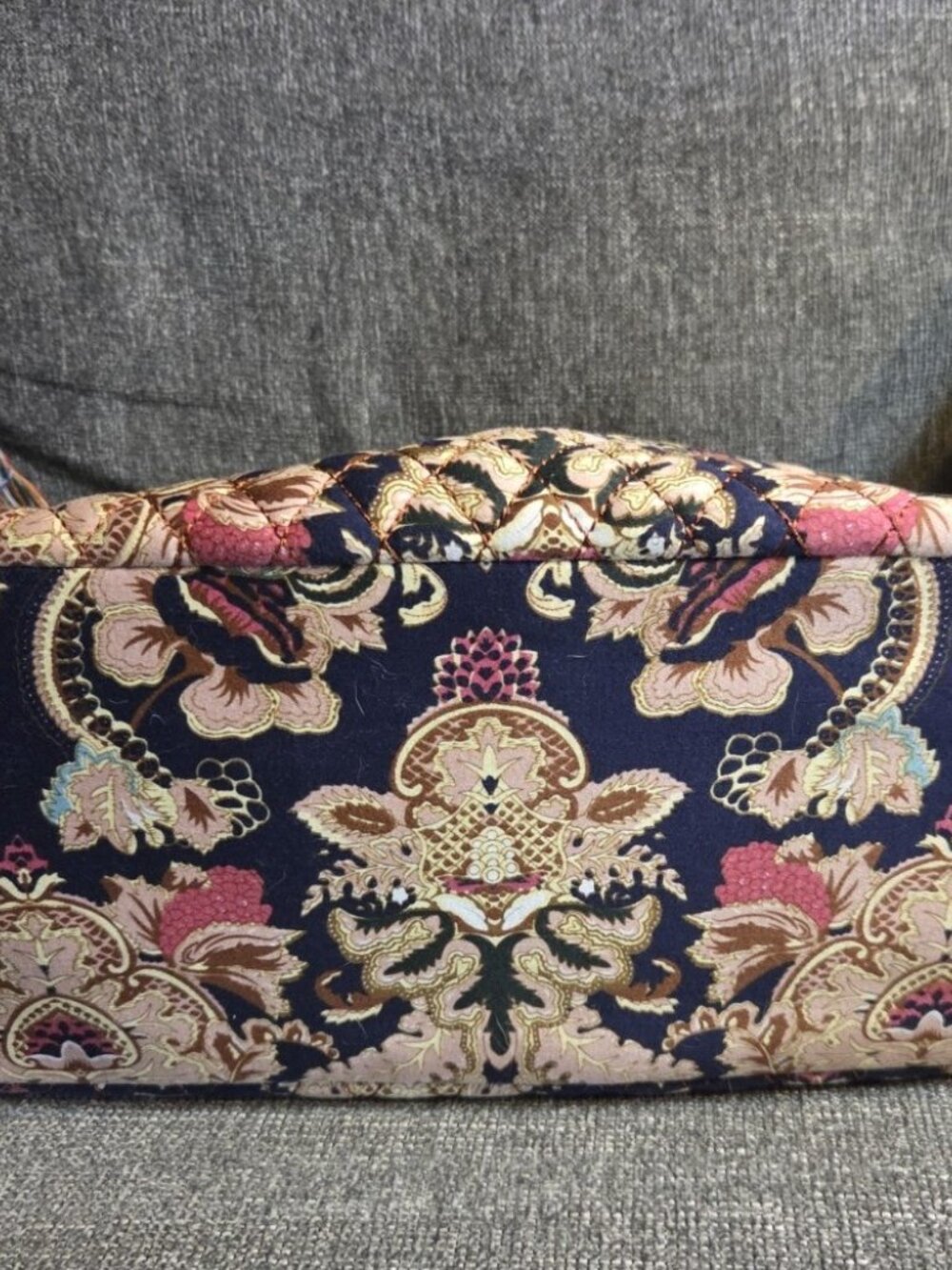 Black Rivet Quilted Floral Tapestry Tote Shoulder Bag & Wristlet Boho - Picture 8 of 8